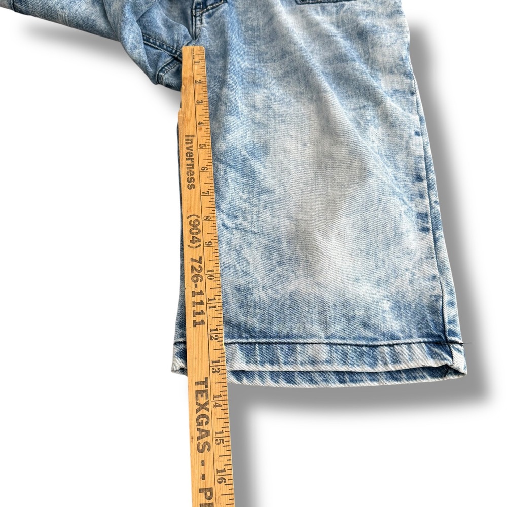 Vertikal Jeans Mens Size 36x 13 Blue Acid Wash Denim Straight Leg Shorts - Picture 4 of 7